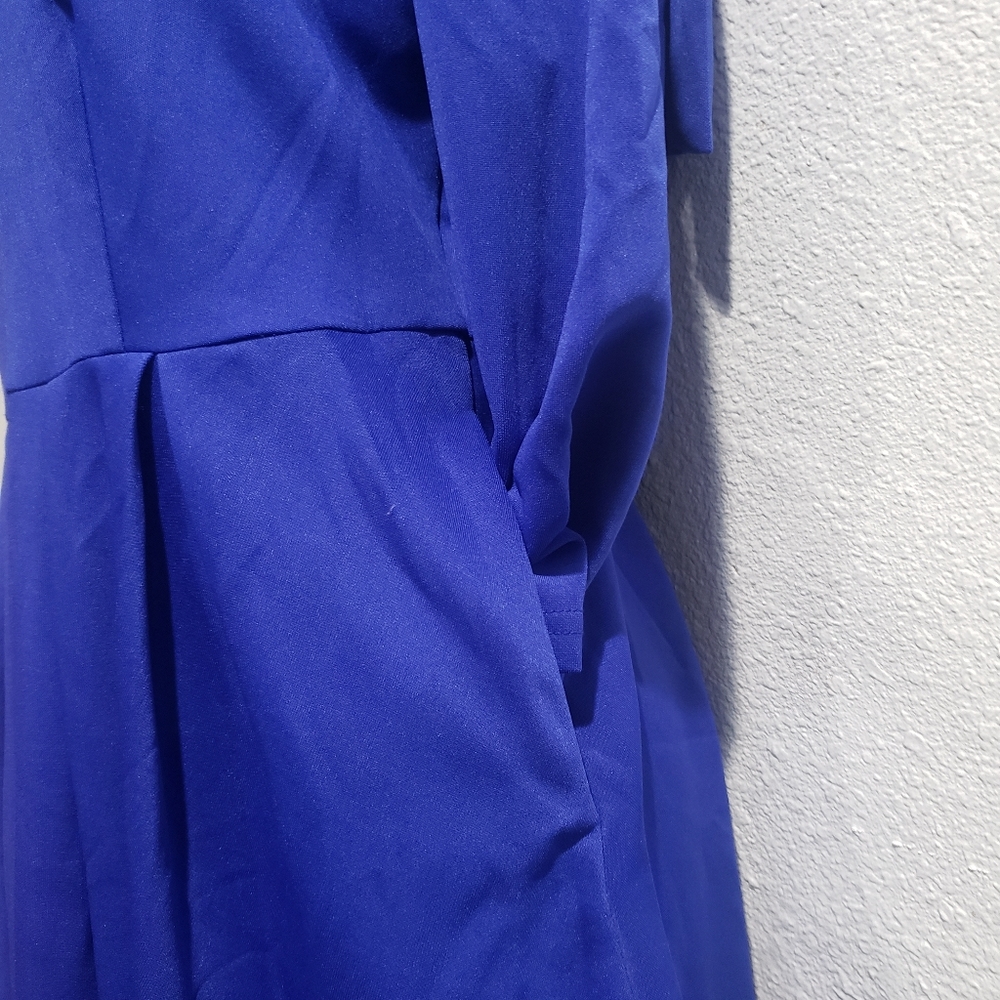 NWOT - Blue Bow Shoulder Dress - Picture 4 of 4